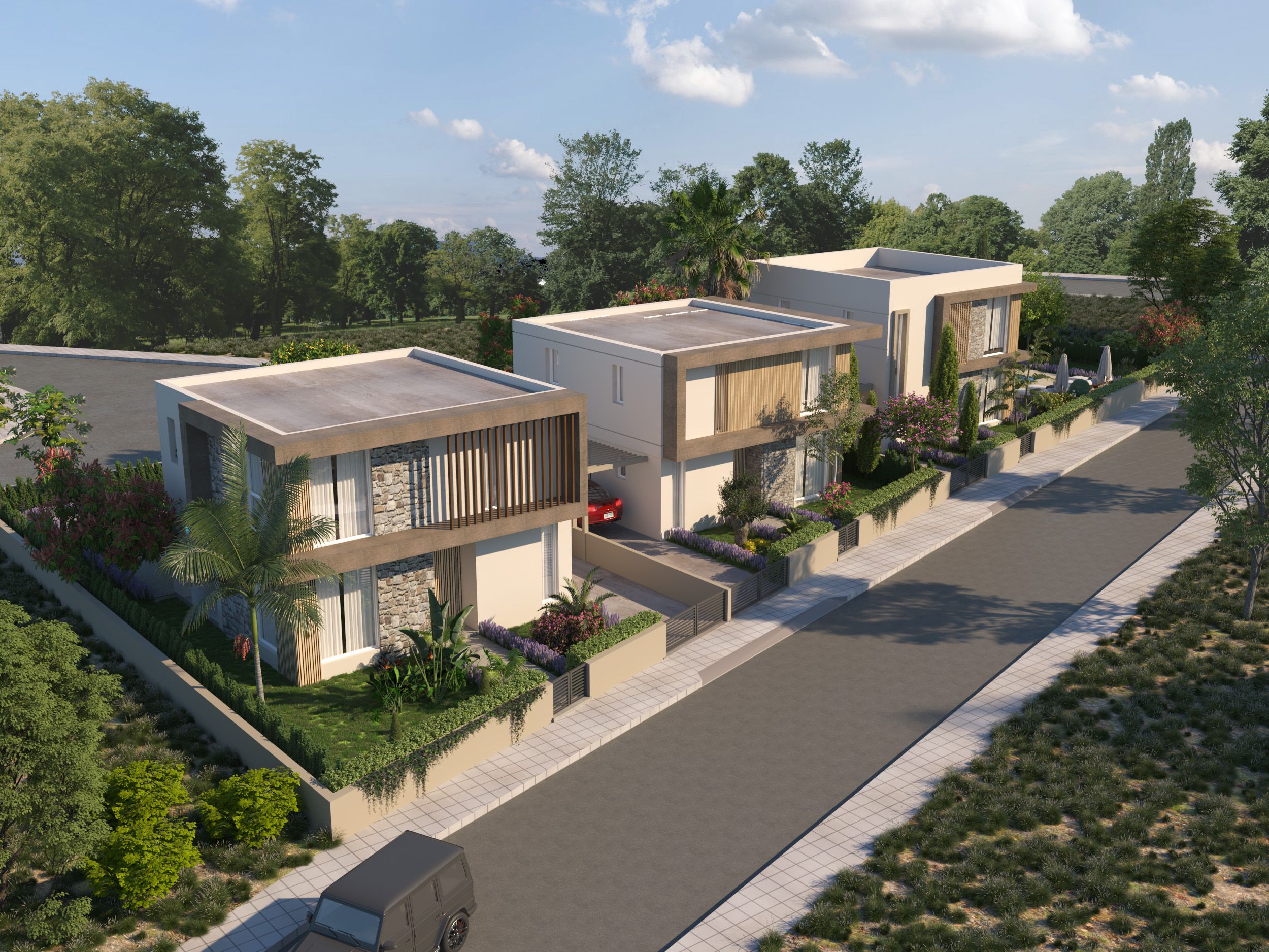 Armonia Villas site plan — three villas in Cyprus